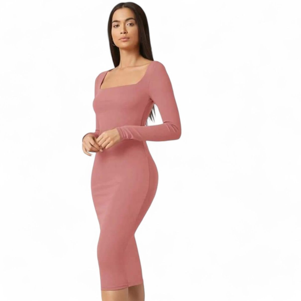 GENERICO - Vestido Luna Manga Larga Sab-20 Color Rosado