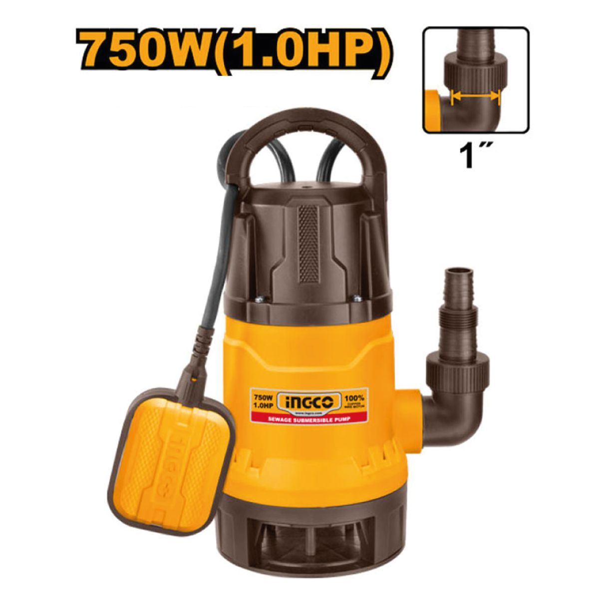 INGCO TOOLS - BOMBA DE AGUA SUMERGIBLE INGCO 750W 1HP SPD7508-5