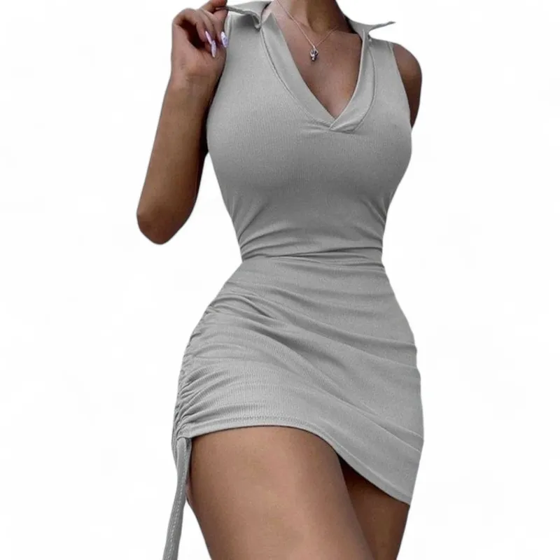 GENERICO - Vestido Camisero Sab-19 Color Plomo