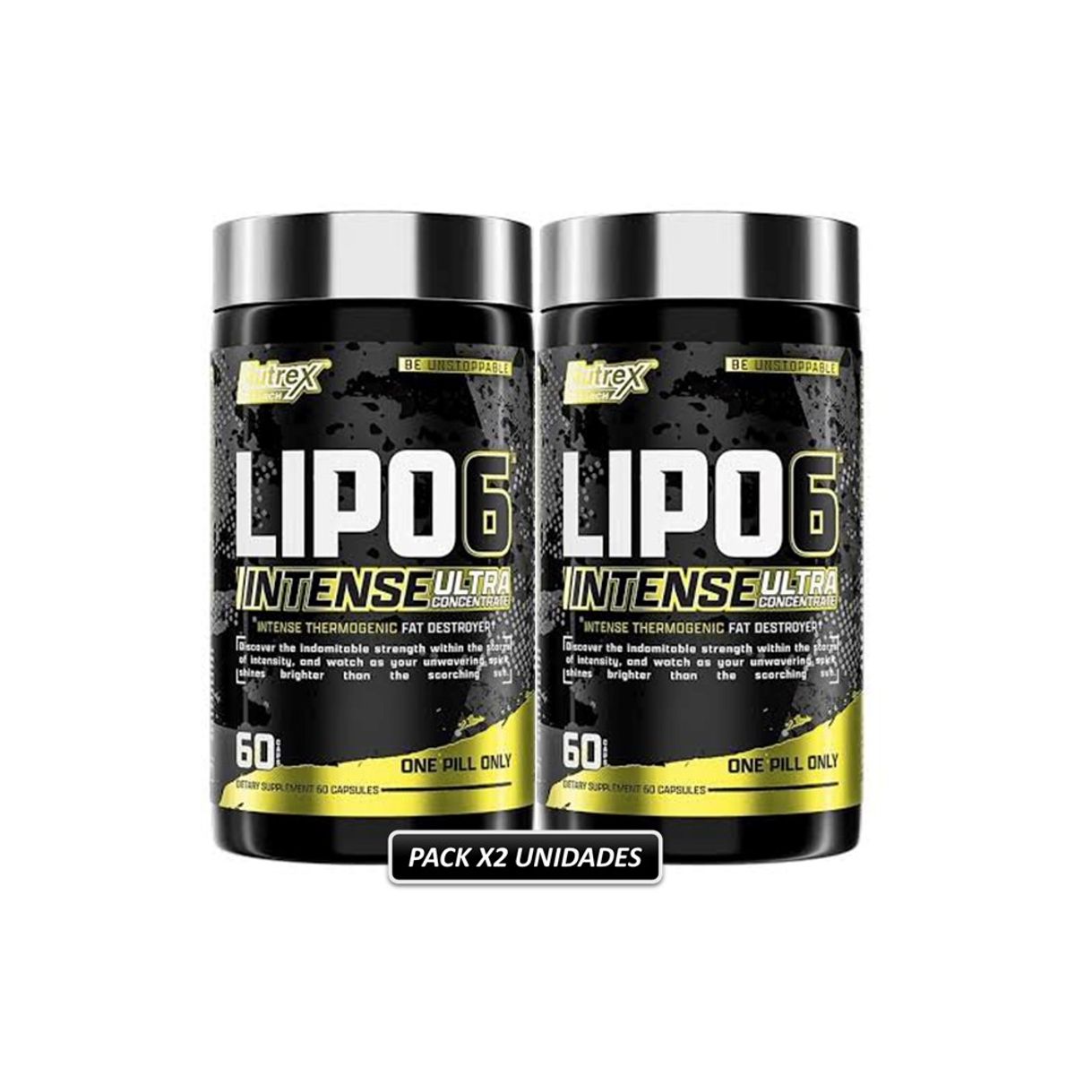 NUTREX RESEARCH - Lipo6 Black Intense 60 Cáps. Quemador de Grasa Nutrex Pack x2 und.