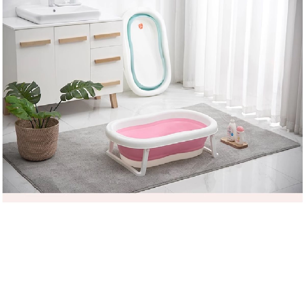 GENERICO - Tina Bañera Plegable para Bebes Color Rosado