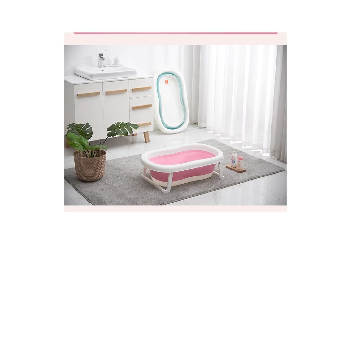 GENERICO - Tina Bañera Plegable para Bebes Color Rosado