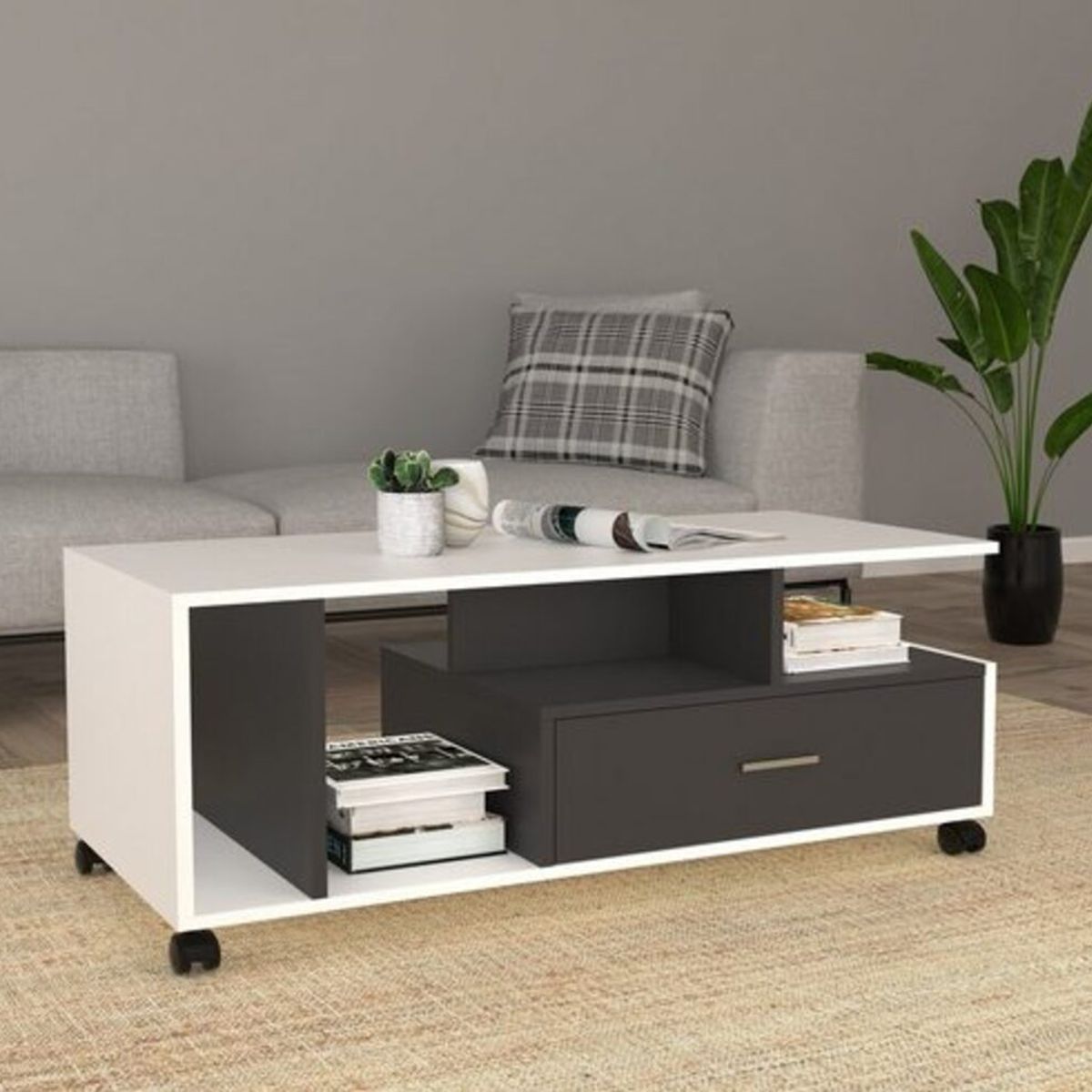 TU MESITA - Mesa de Centro Moderna Eira BlancoNegro TU MESITA