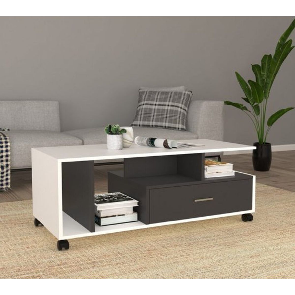 TU MESITA - Mesa de Centro Moderna Eira BlancoNegro TU MESITA