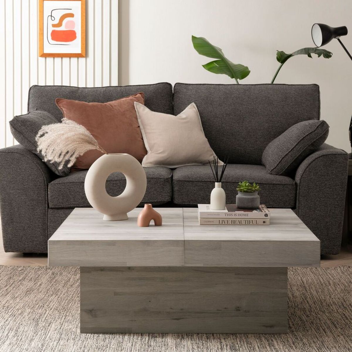 TU MESITA - Mesa de Centro Syberia Expandible color Ceniza TU MESITA