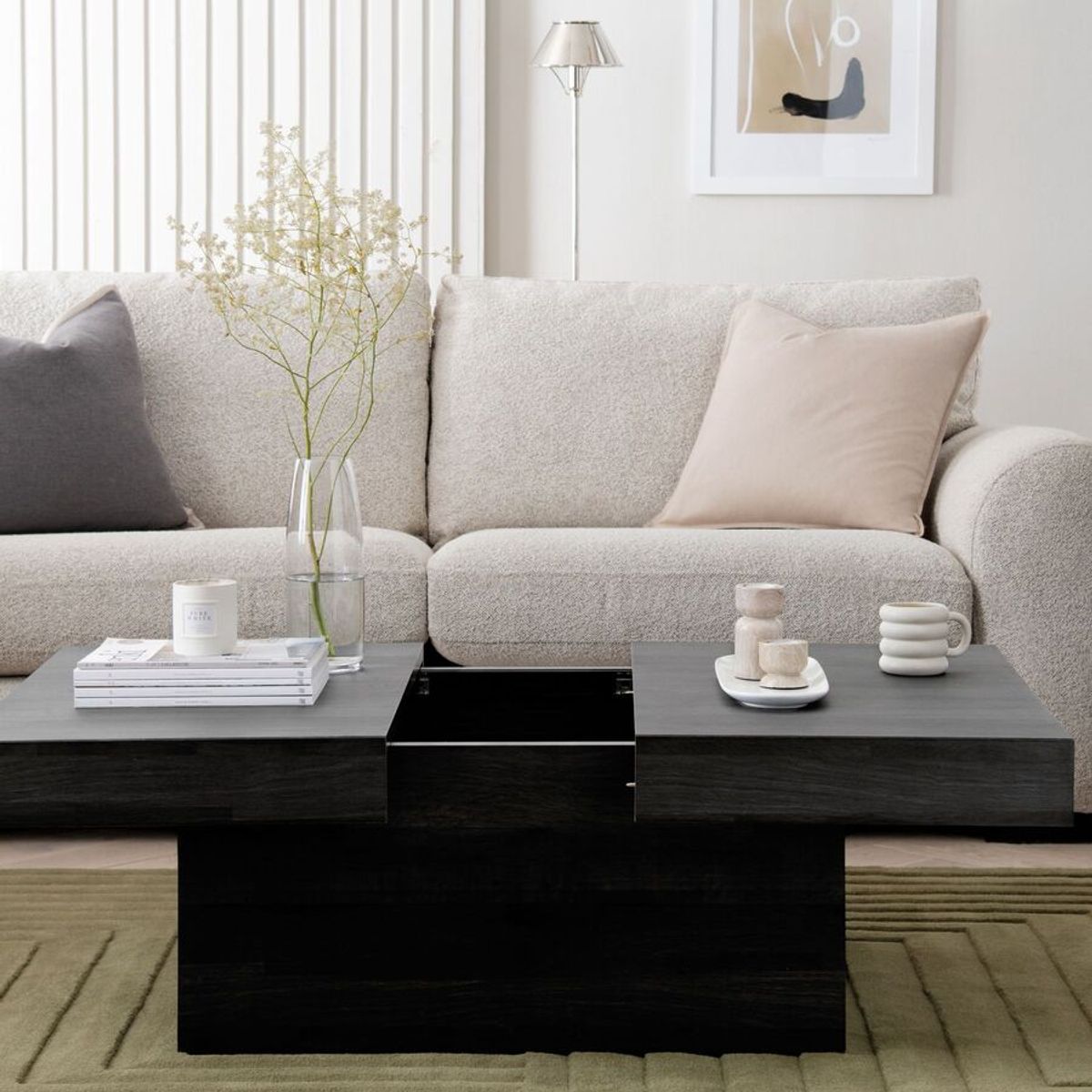 TU MESITA - Mesa de Centro Syberia Expandible color Negro TU MESITA