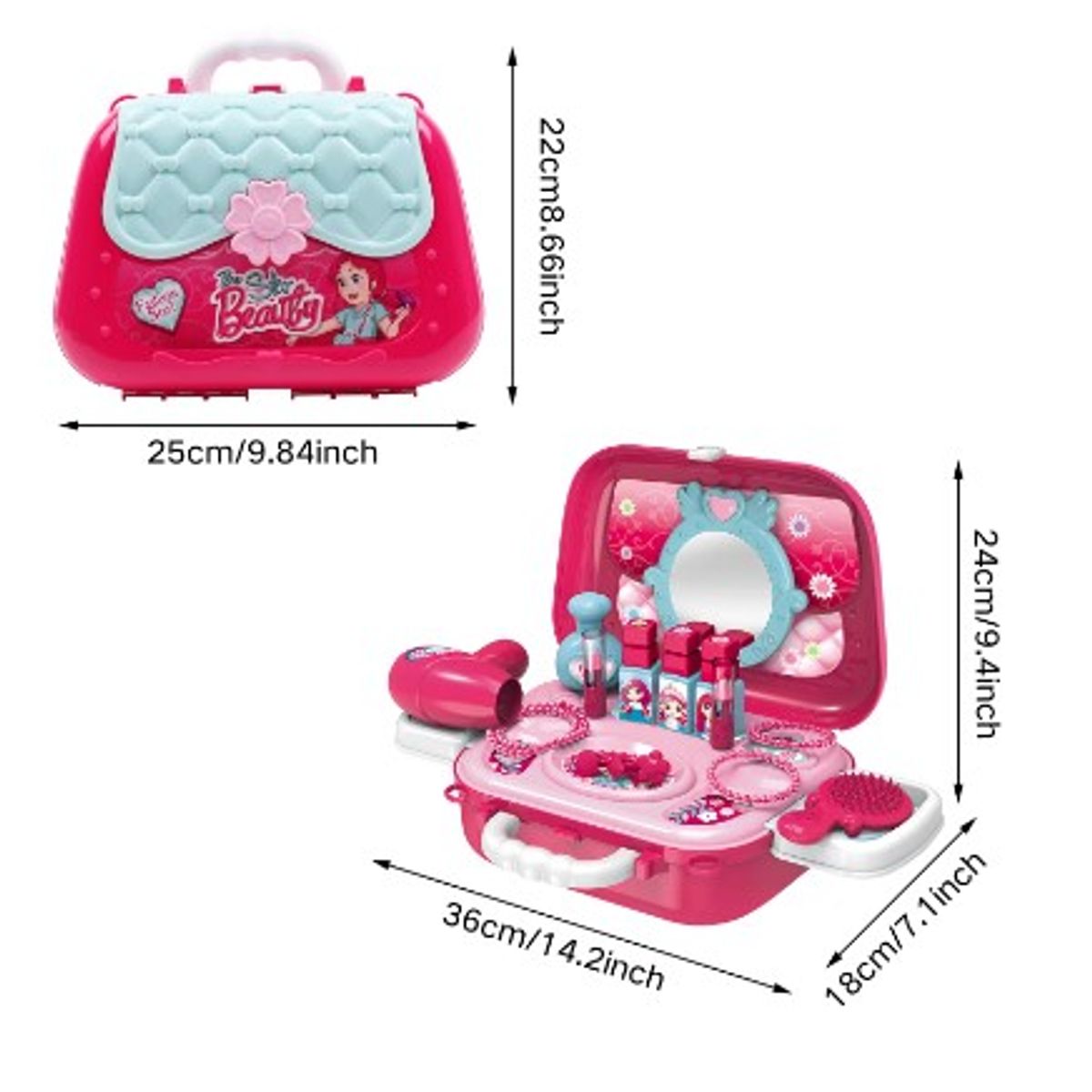 GENERICO - Juego de Maquillaje para niñas y Cartera