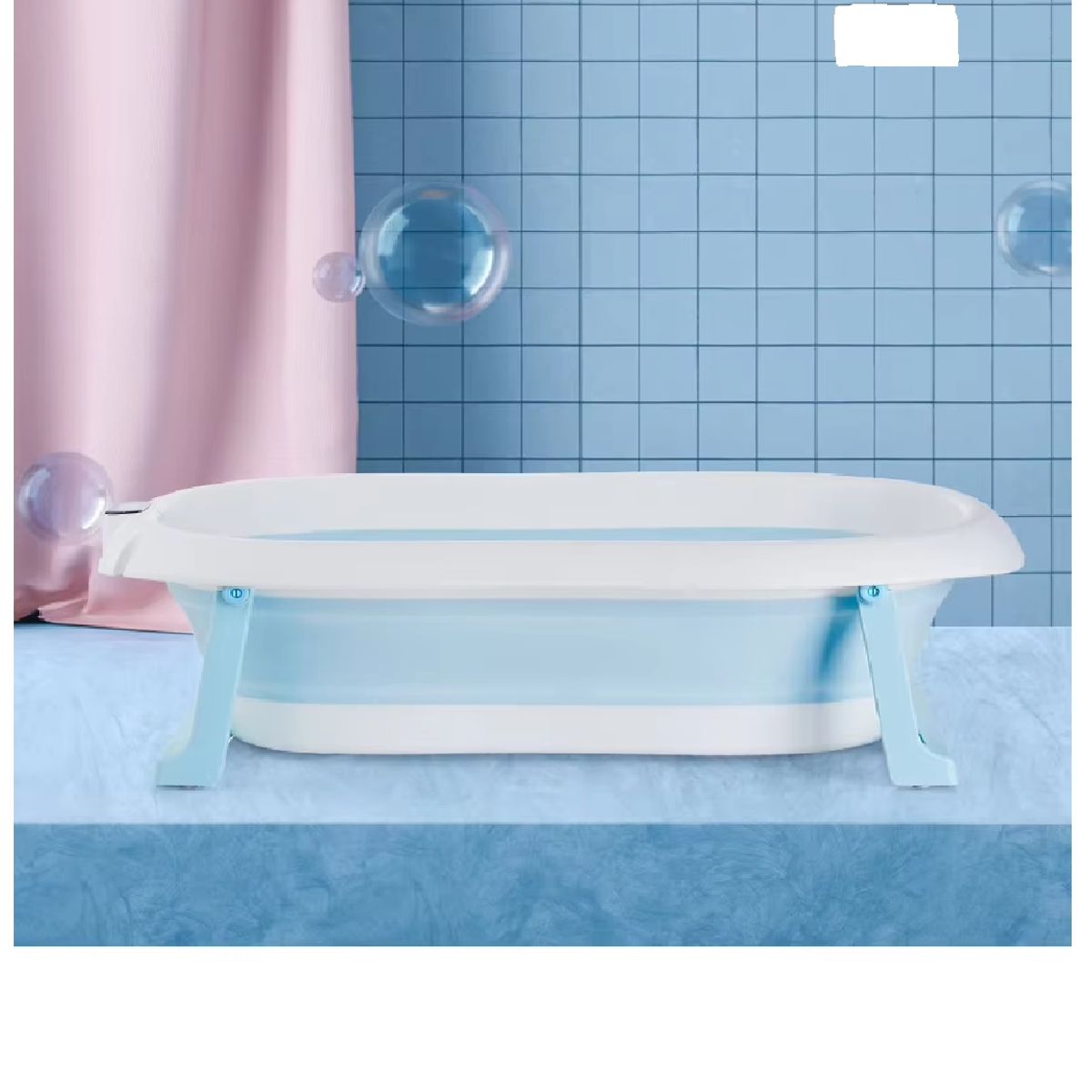 GENERICO - Tina Bañera Plegable para Bebes Color Celeste