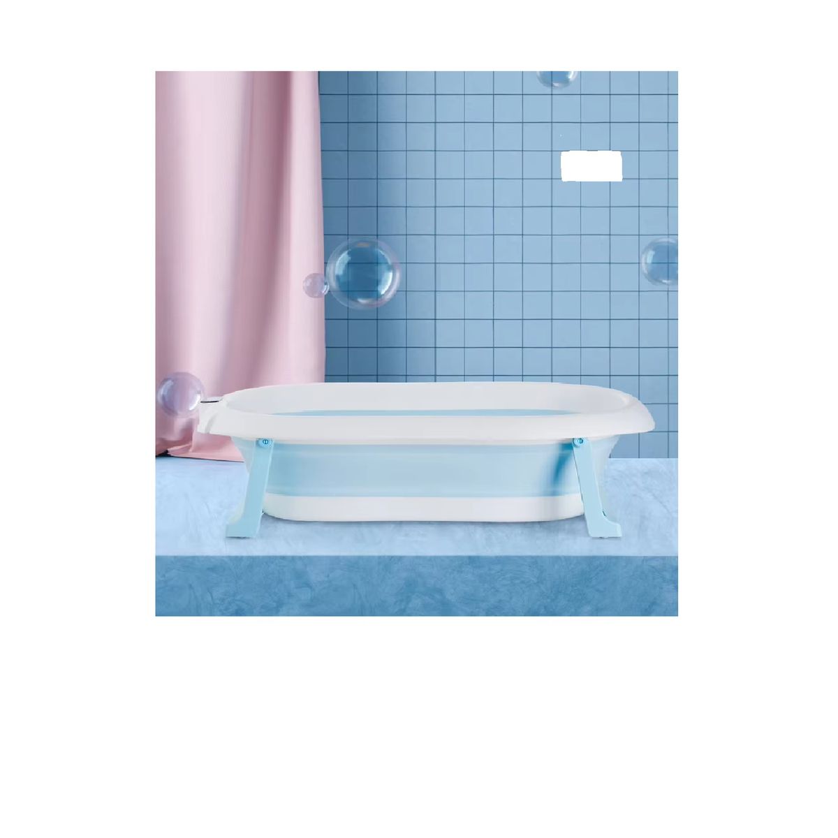 GENERICO - Tina Bañera Plegable para Bebes Color Celeste