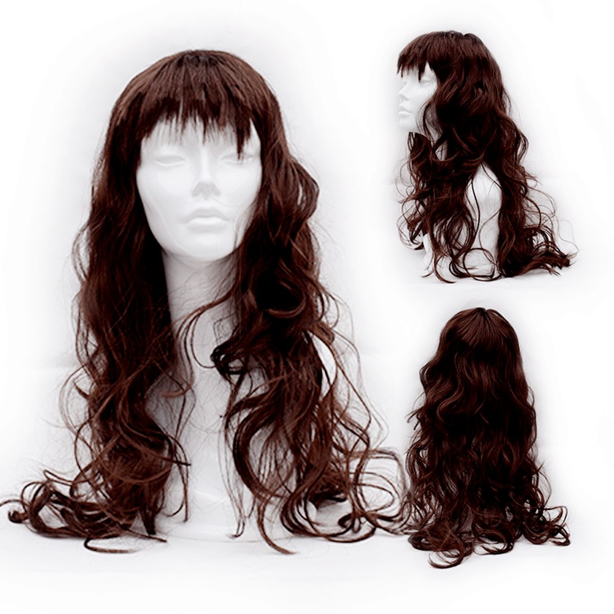 GENERICO - HALLOWEEN - Peluca artificial de poliéster Color Marrón