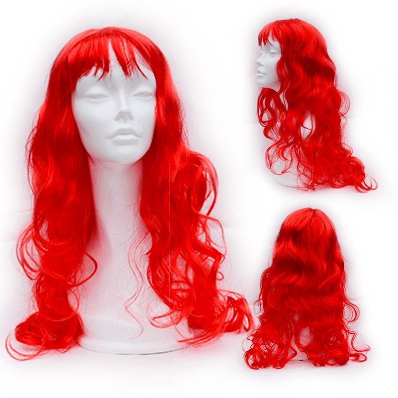 GENERICO - HALLOWEEN - Peluca artificial de poliéster Color Rojo