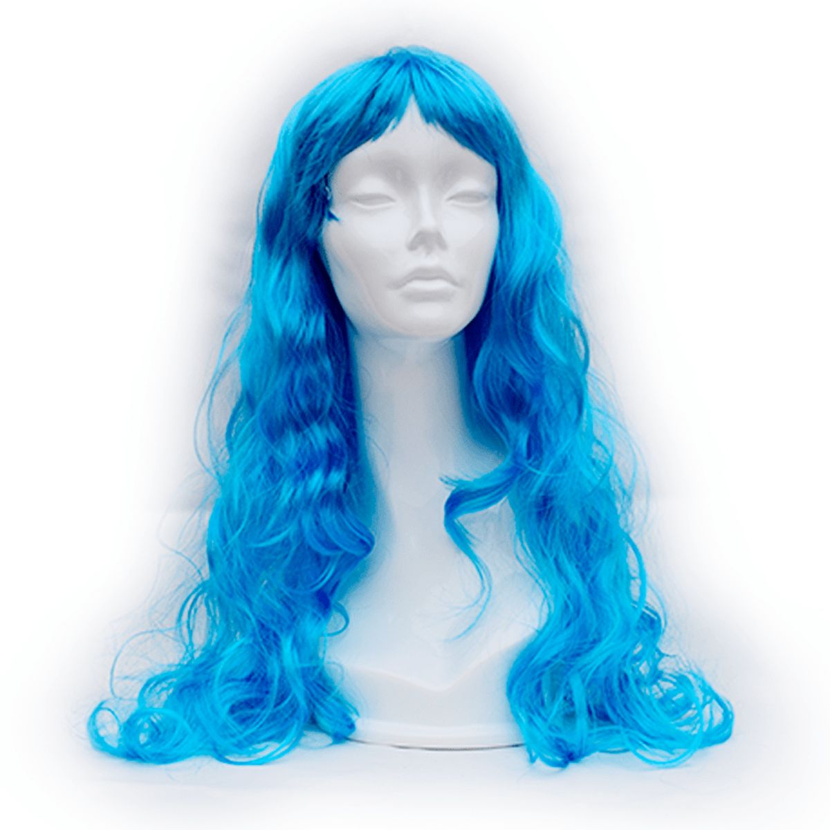 GENERICO - HALLOWEEN - Peluca artificial de poliéster Color Celeste