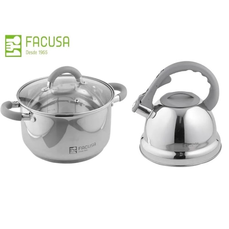 FACUSA - Set de Tetera con Olla   Facusa  acero inoxidable