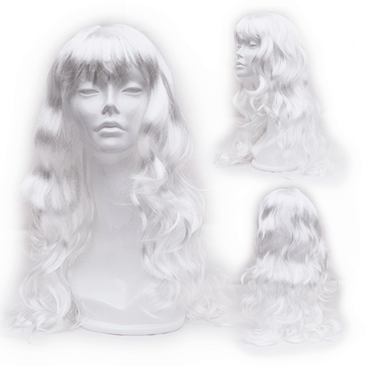 GENERICO - HALLOWEEN - Peluca artificial de poliéster Color Blanco