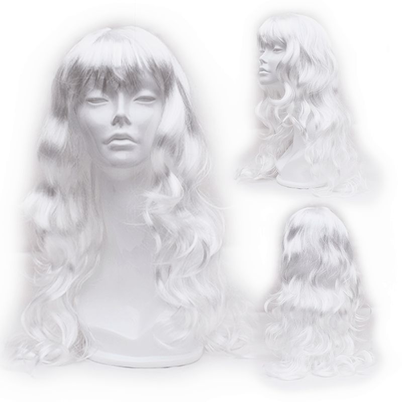 GENERICO - HALLOWEEN - Peluca artificial de poliéster Color Blanco