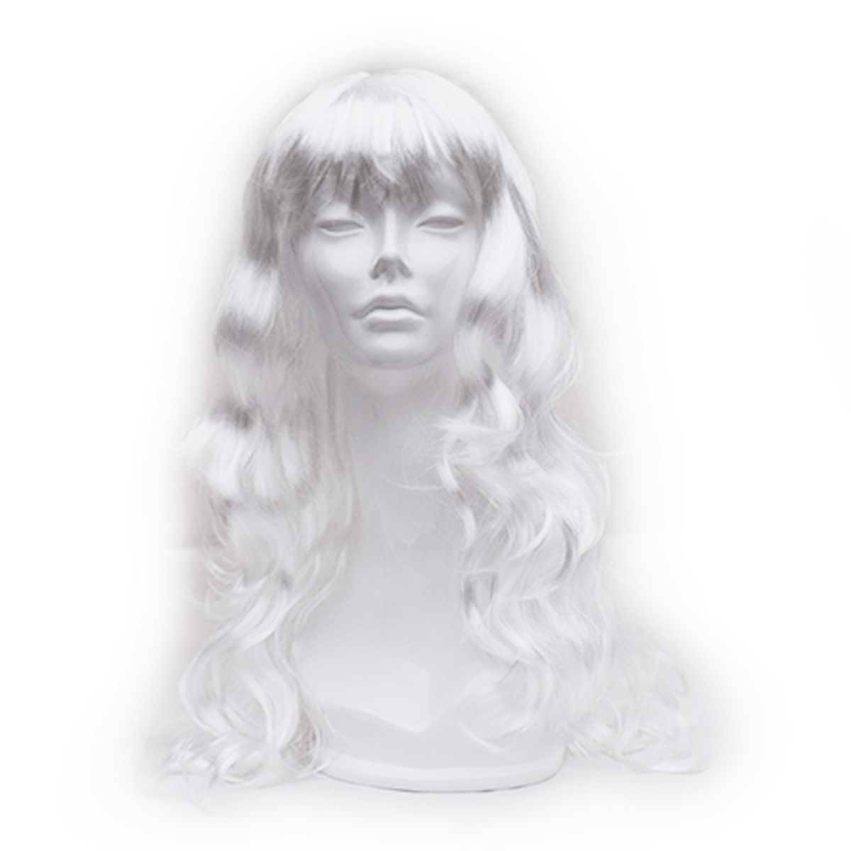 GENERICO - HALLOWEEN - Peluca artificial de poliéster Color Blanco