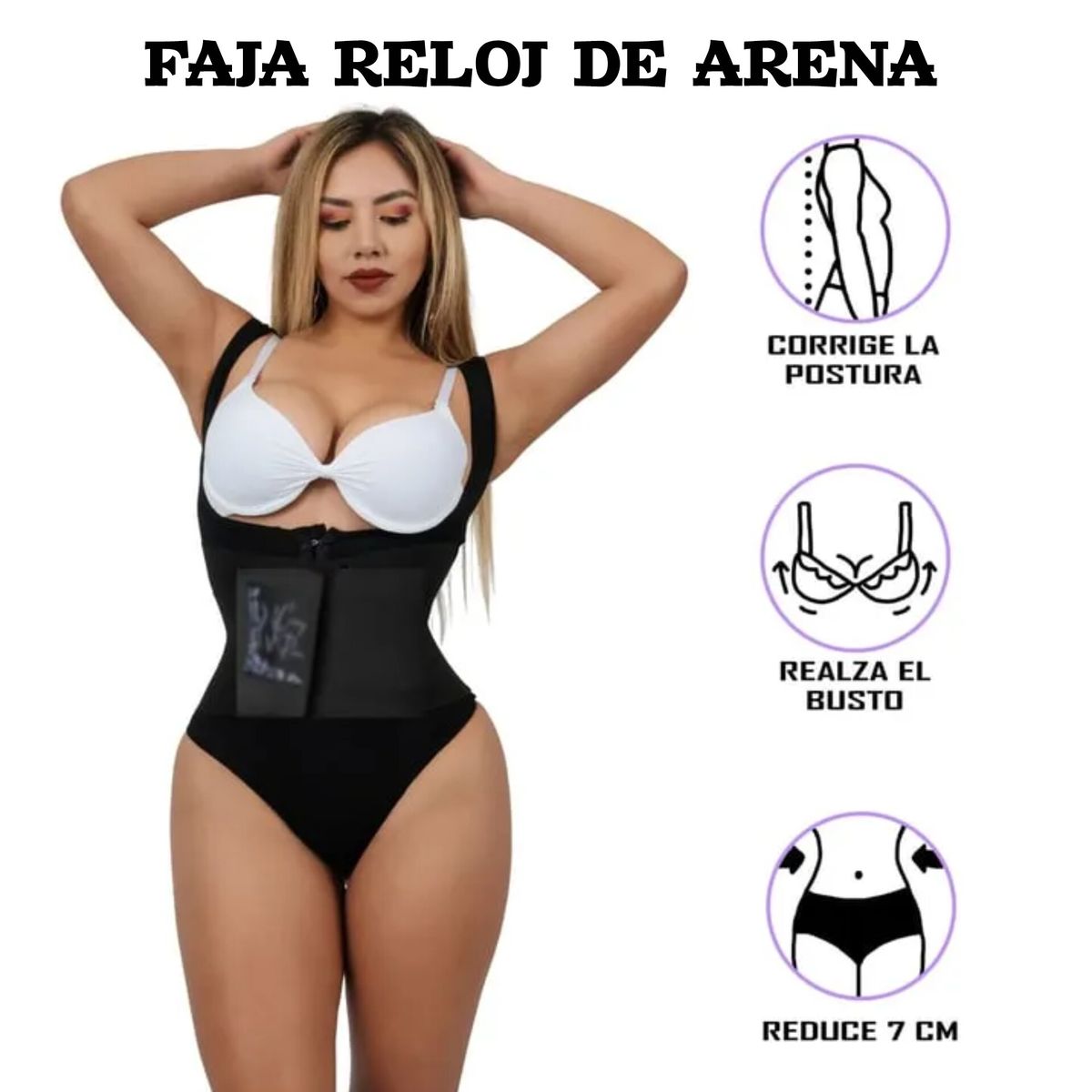 OEM - FAJA RELOJ DE ARENA PREMIUM CURRVY BODY NEGRO
