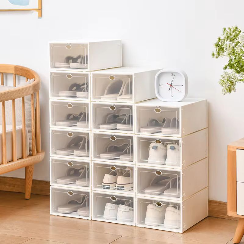 GENERICO - Set x 10 Cajas Organizador De Zapatos De PP - Blanco