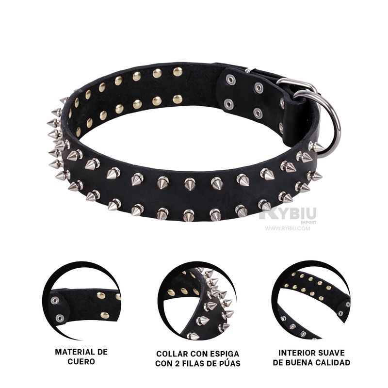GENERICO - Collarin Practico de Usar en Perro Negro Talla XL Y+Stickers