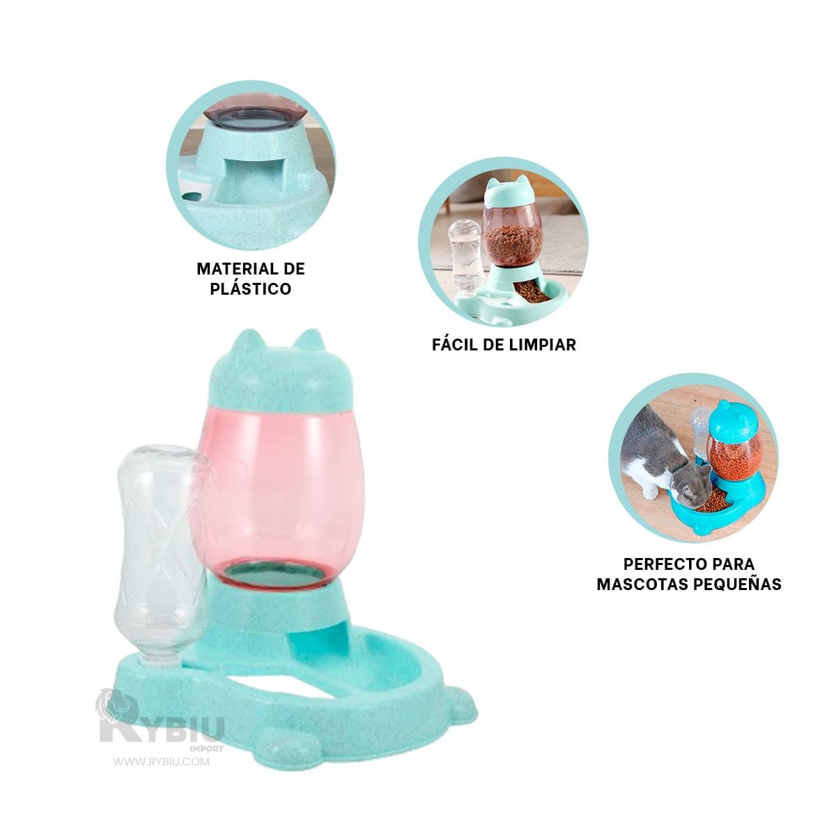 GENERICO - Dispensador con Botella Celeste Y+Regalo Ligas para Peinar