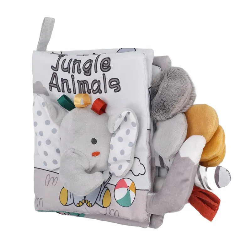 GENERICO - Libro de Tela con Texturas Estimulación Sensorial Elefante