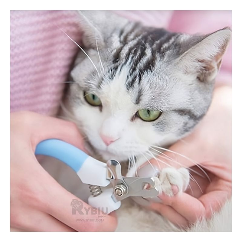 RYBIU IMPORT - Corta Uñas Firme para Gatos Grande en Azul Y+Regalo Agendita