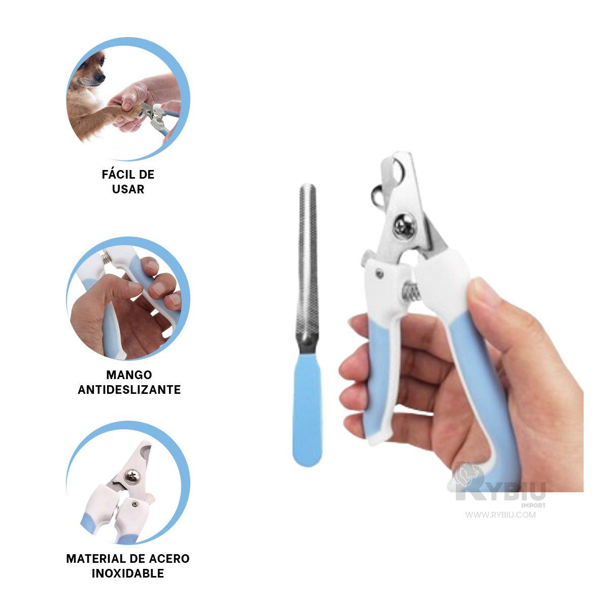RYBIU IMPORT - Cortador de Uñas Funcional Chico en Azul Y+Regalo Agendita
