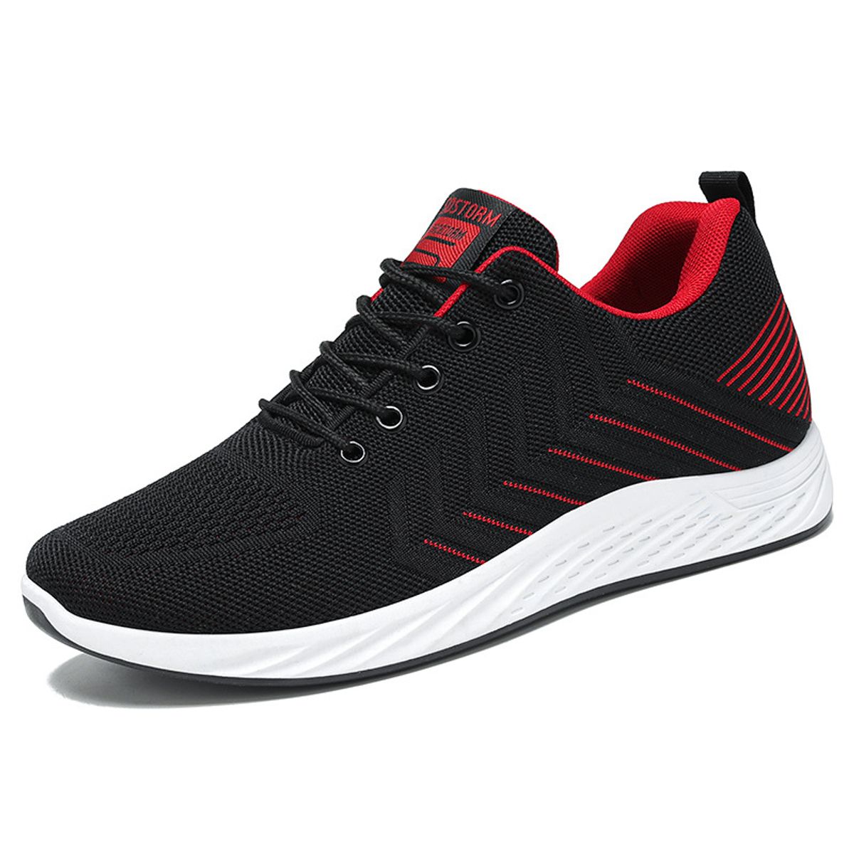 GENERICO - ZAPATILLA PARA HOMBRE SOSTORM -NEGRO-ROJO-B603
