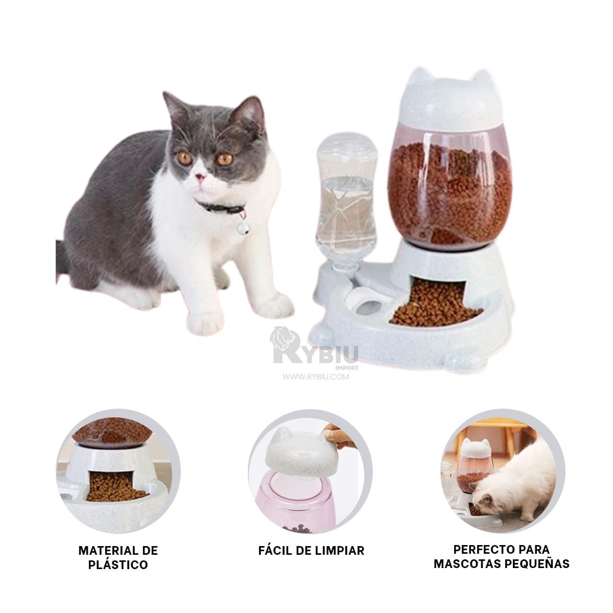 RYBIU IMPORT - Plato Util 2 en 1 de Color Blanco Y+Envoltorio de Regalo