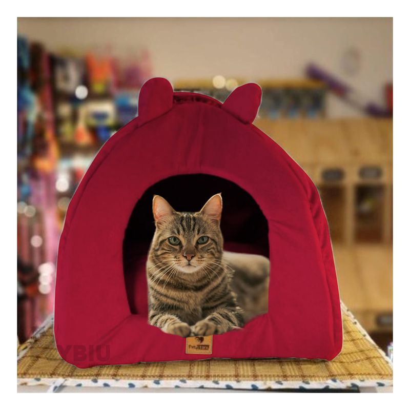 RYBIU IMPORT - Cama Acolchonada en Forma Iglu Talla S en Color Rojo