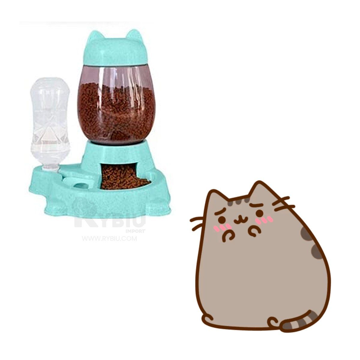 RYBIU IMPORT - Plato Alimentador Funcional de Color Celeste Y+Agendita