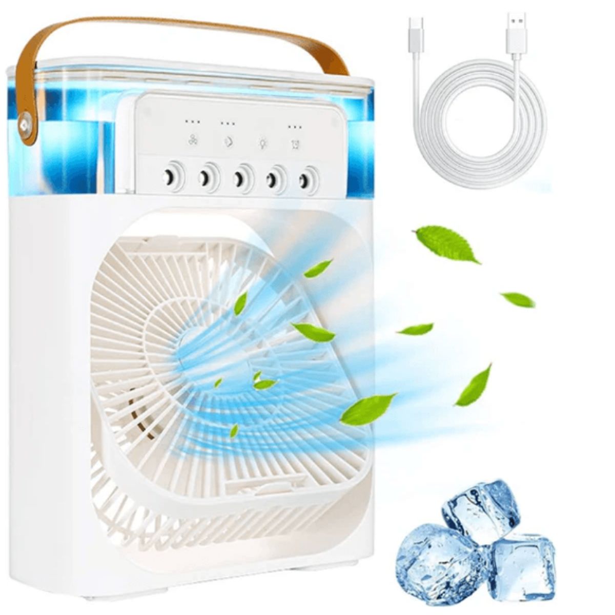 GENERICO - Ventilador Enfriador De Aire Portátil 3 En 1 Rectangular