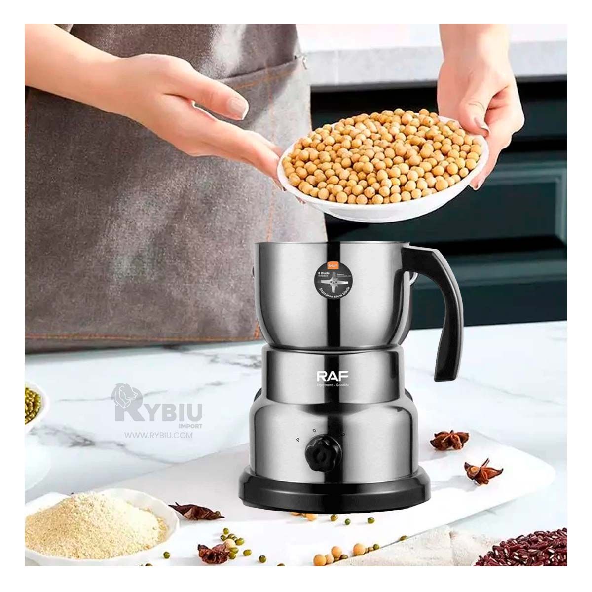 RYBIU IMPORT - Moledor Funcional en Color Plateado Y+Regalo Agendita