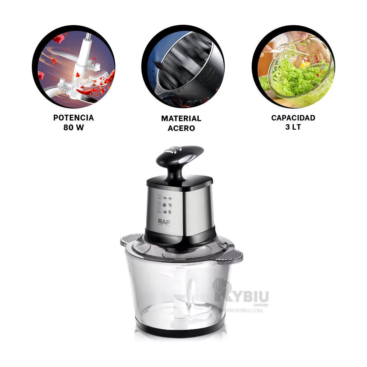 RYBIU IMPORT - Triturador para Licuados de 3L en Negro Y+Post-it Adhesivos