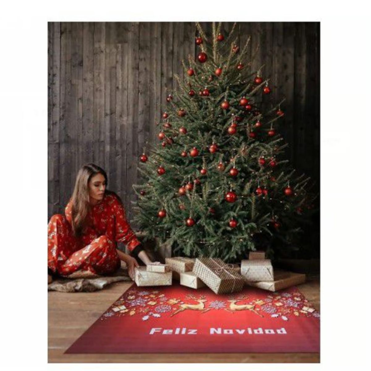 GENERICO - Alfombra Navideña GRANDE Y DE CALIDAD DECORATIVO