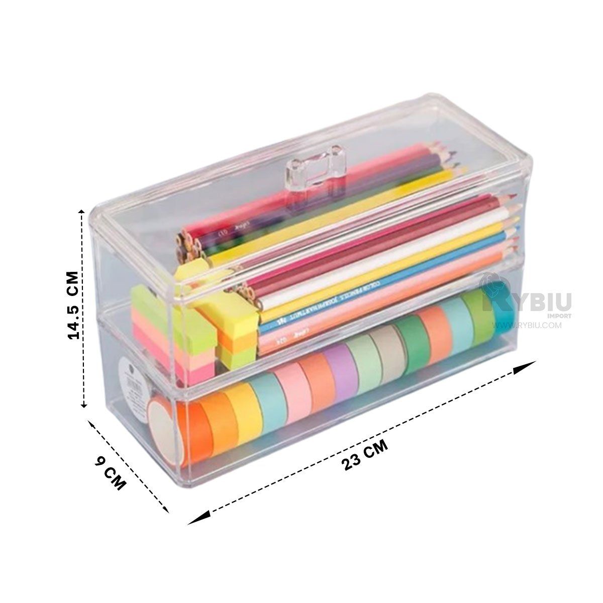 GENERICO - Estuche Resistente y Transparente Y+Regalo Ligas para Peinar