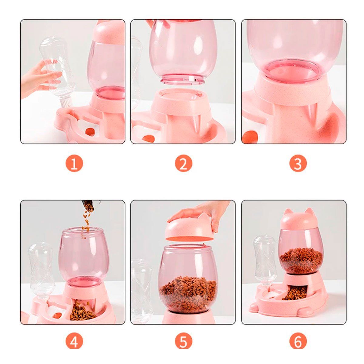 GENERICO - Comedero Moderno Unido Pet de Tono Rosado Y+Papel de Regalo