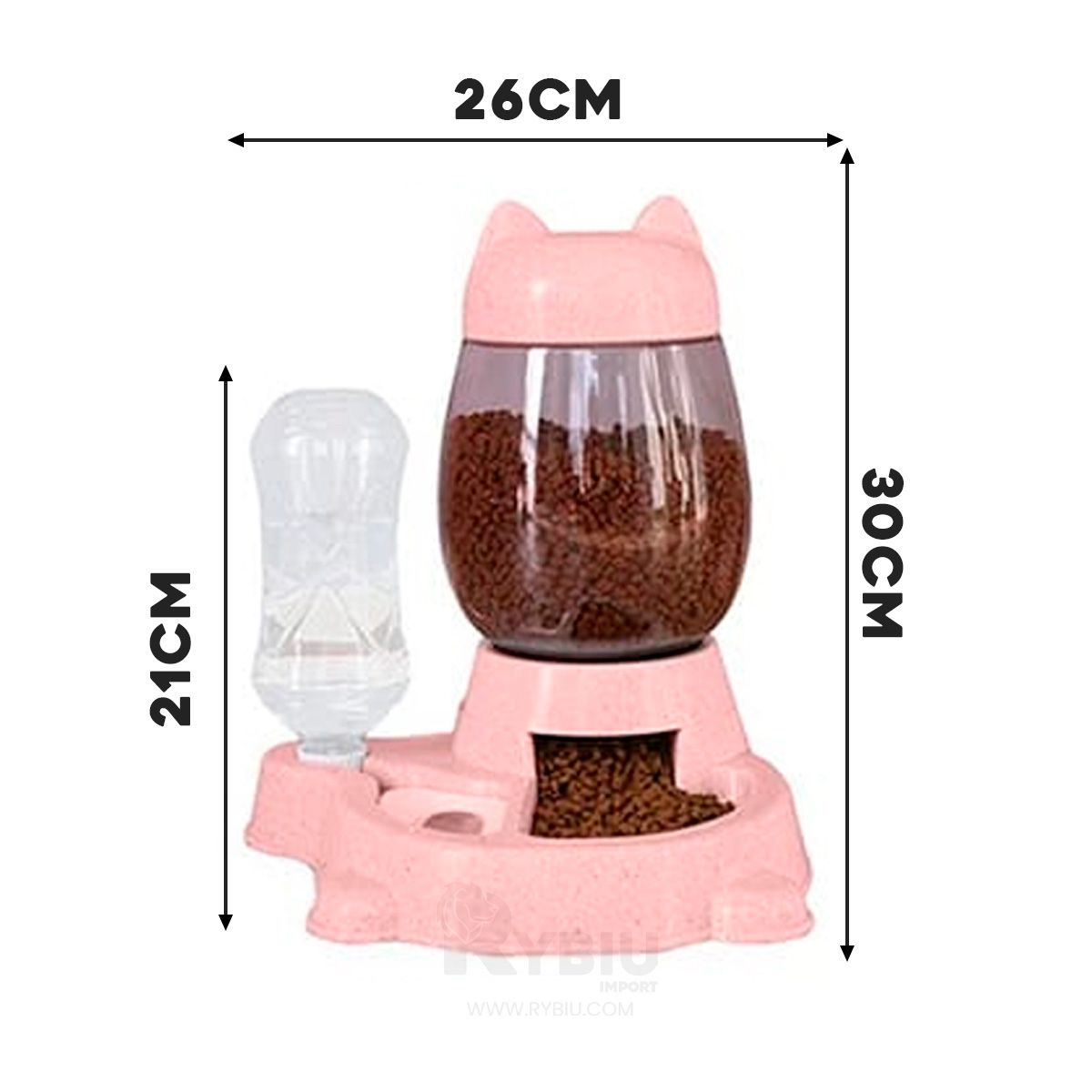 GENERICO - Comedero Moderno Unido Pet de Tono Rosado Y+Papel de Regalo