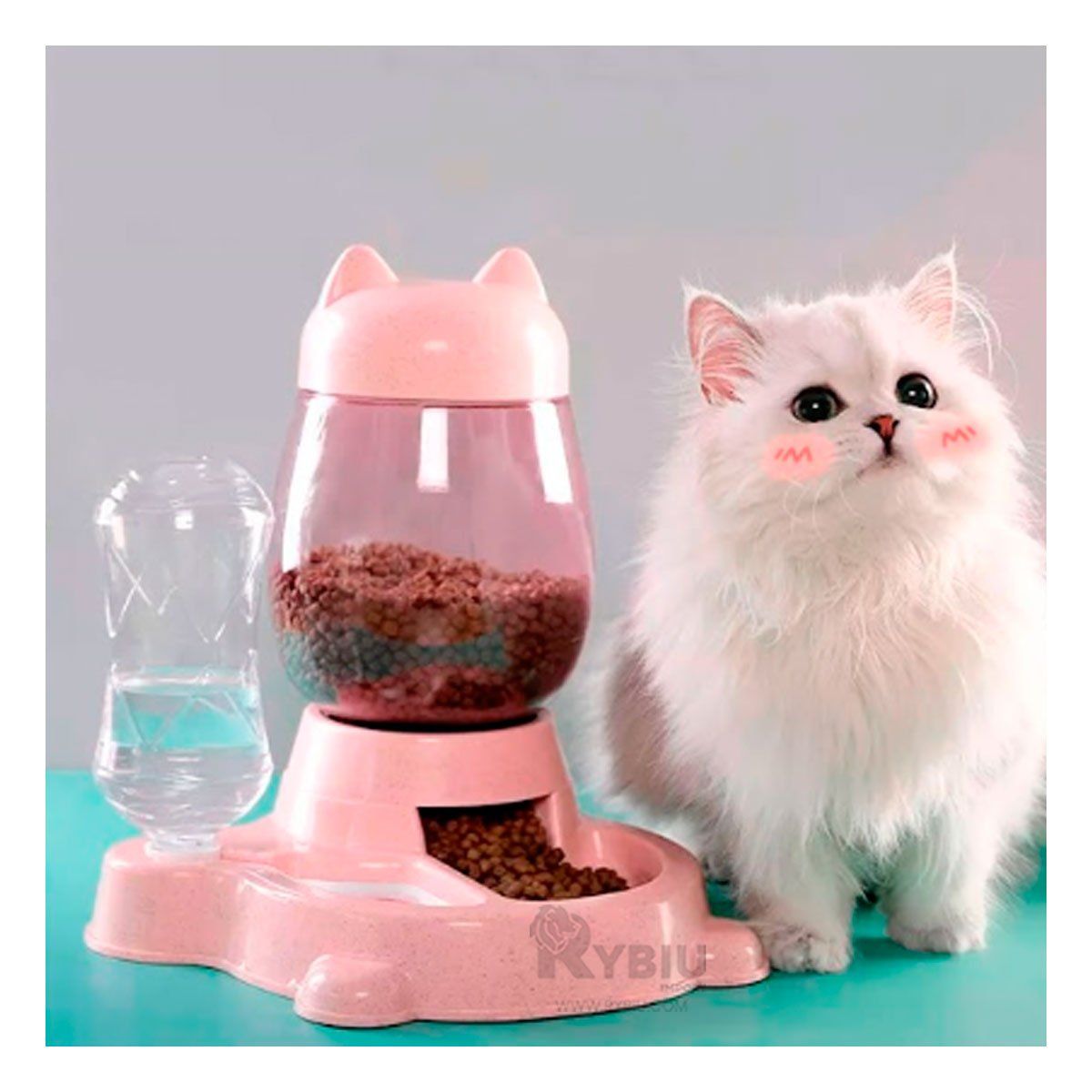 GENERICO - Plato Dinamico para Mascota Rosado Y+Ligas de Regalo