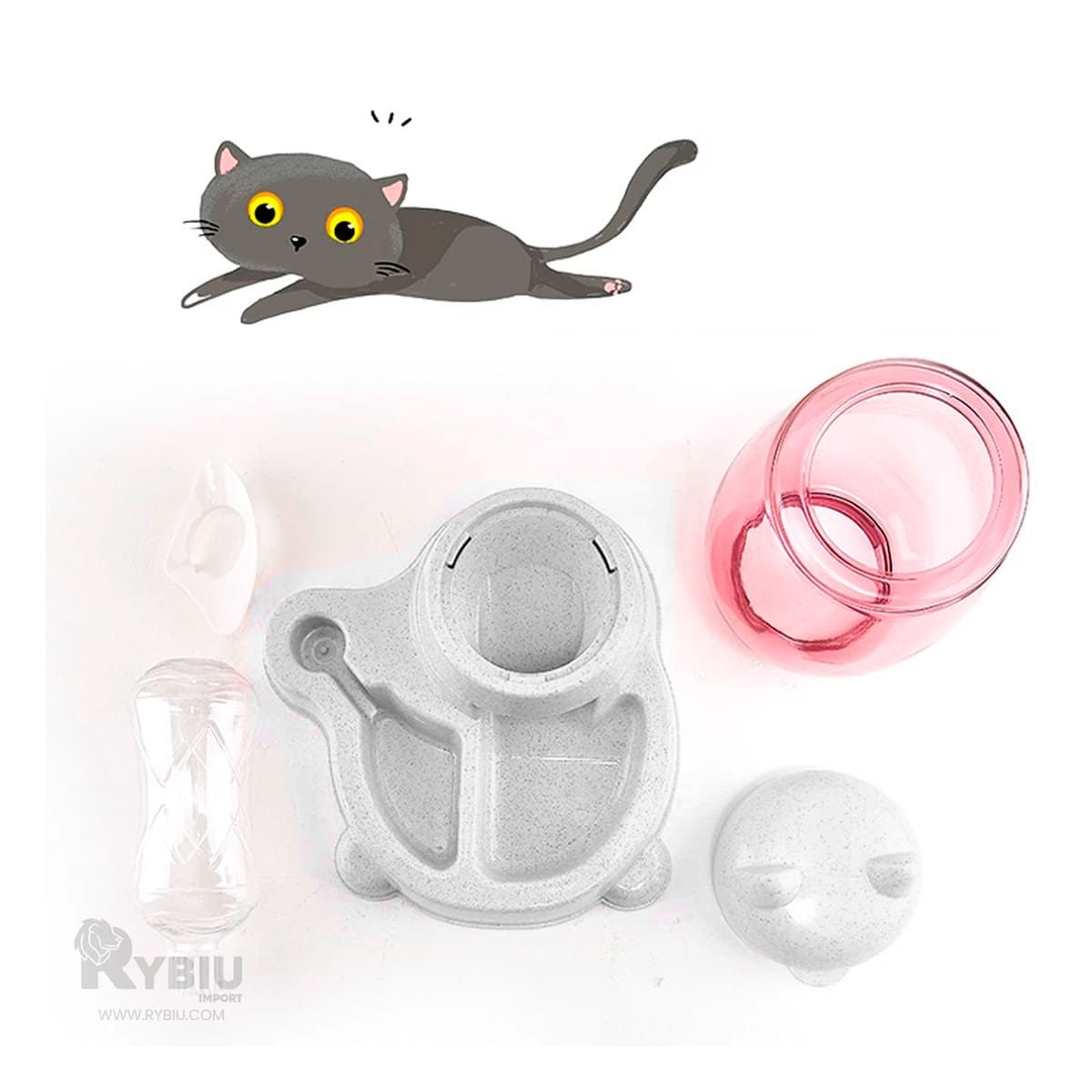 GENERICO - DispensadorDinamico para Mascota Blanco Y+Ligas de Regalo