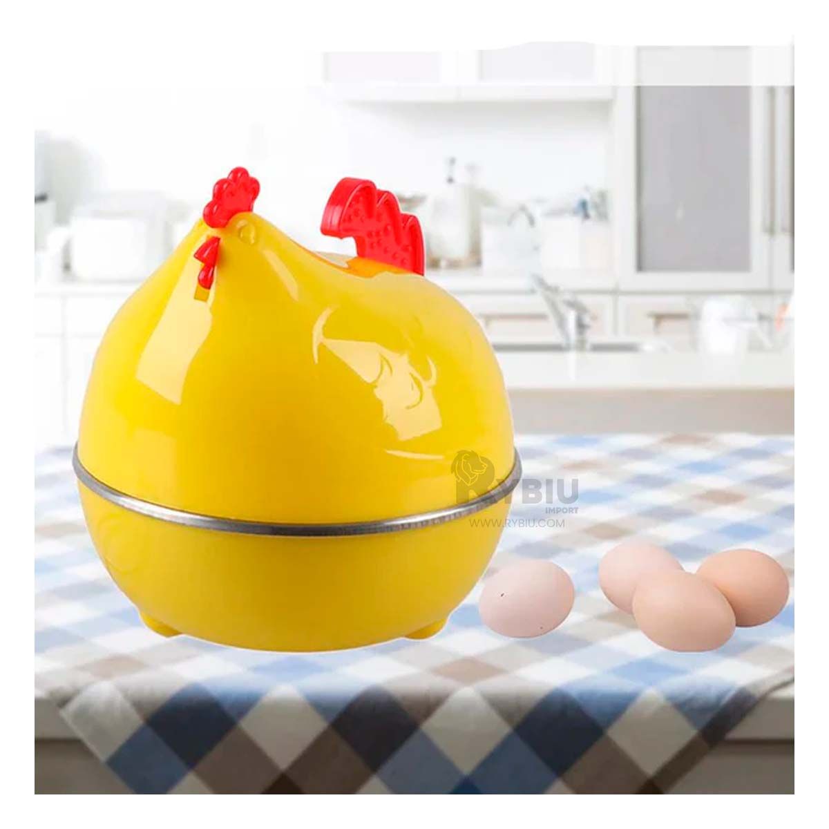 RYBIU IMPORT - Gallina para Hevir Huevos de Amarillo Y+Papel de Regalo