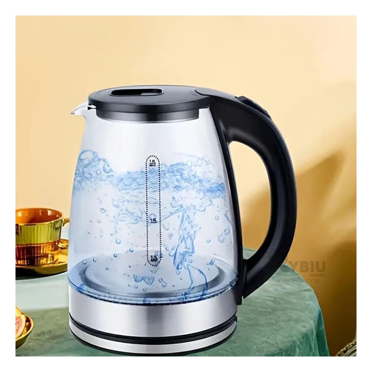 RYBIU IMPORT - Jarra Hervidora de Vidrio 2 litros de Color Transparente.