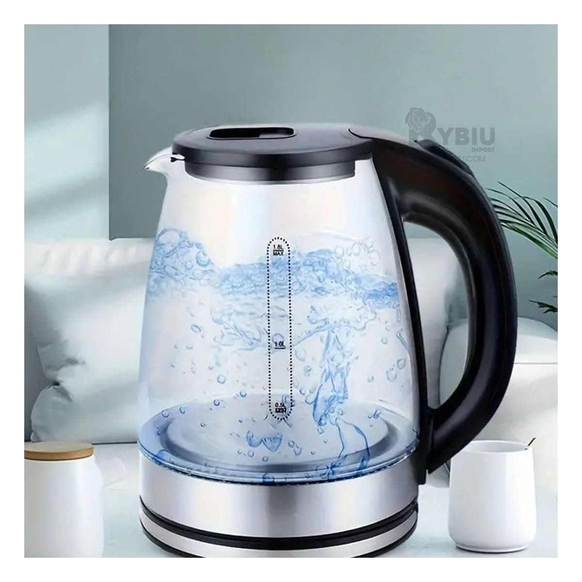 RYBIU IMPORT - Jarra Compacta y Funcional de Transparente Y+Regalo Stickers.