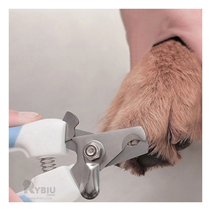 GENERICO - Corta Uñas Pet Con Lima un Mango Curvo en Azul Chico