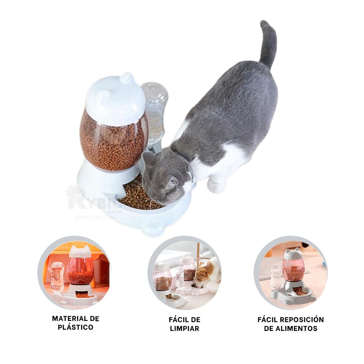 GENERICO - Plato Alimentador Funcional de Color Gris Y+Agendita