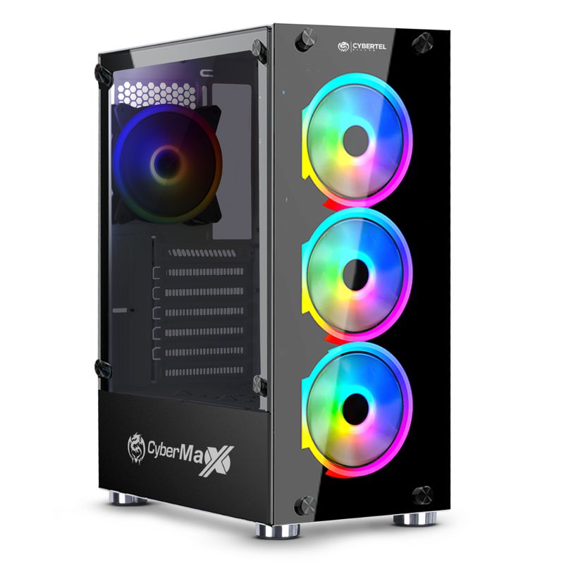 CYBERTEL - Case Cybertel Killer CBX 5016 USB 3.0 Rainbow Vidrio Templado Negro