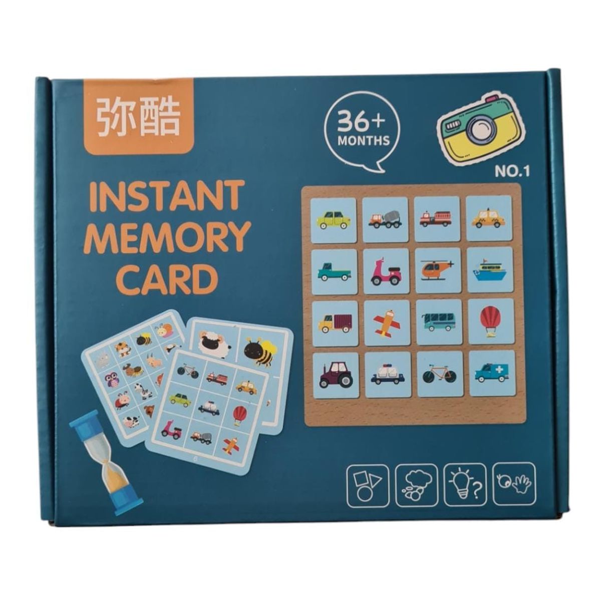 GENERICO - Juego de cartas de memoria instantánea de madera