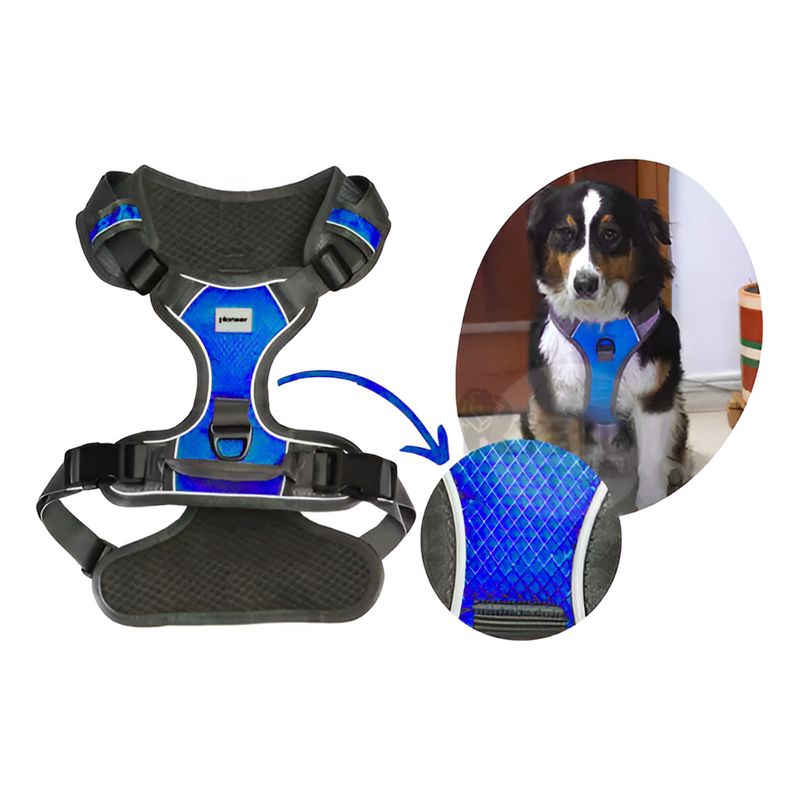 GENERICO - Pechera para Mascotas Acolchada S Azul Y+Papel de Regalo