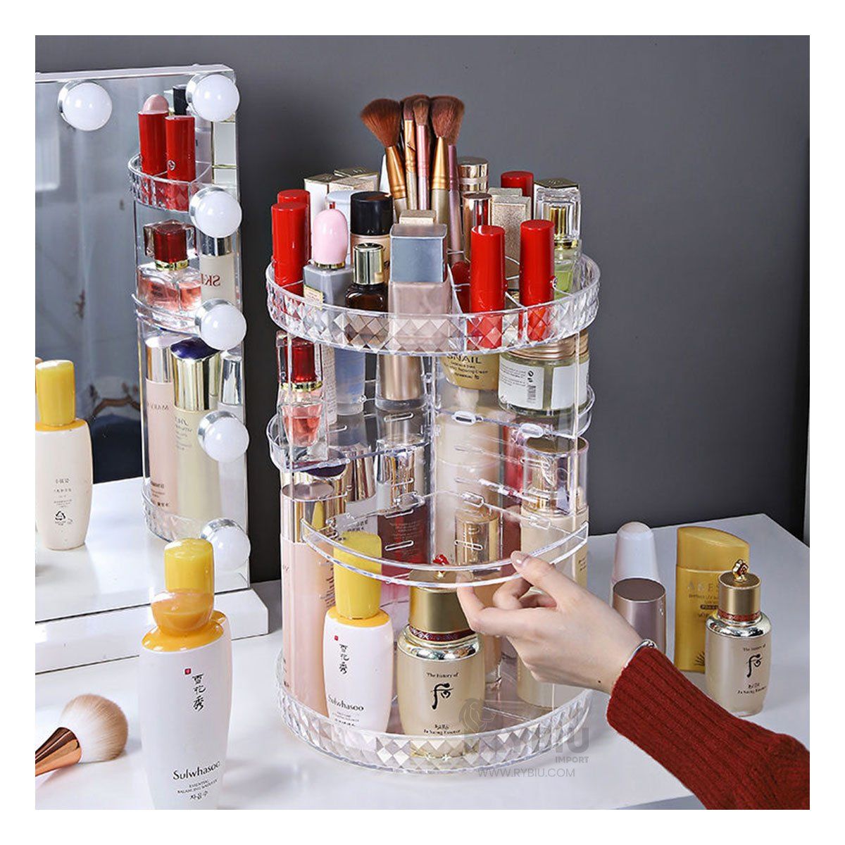 GENERICO - Estante para Cosmeticos Mediano 360° Y+Gift Stickers