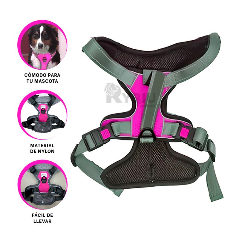 RYBIU IMPORT - Pechera Resistente de Perros Fucsia Y+Post-it Adhesivos